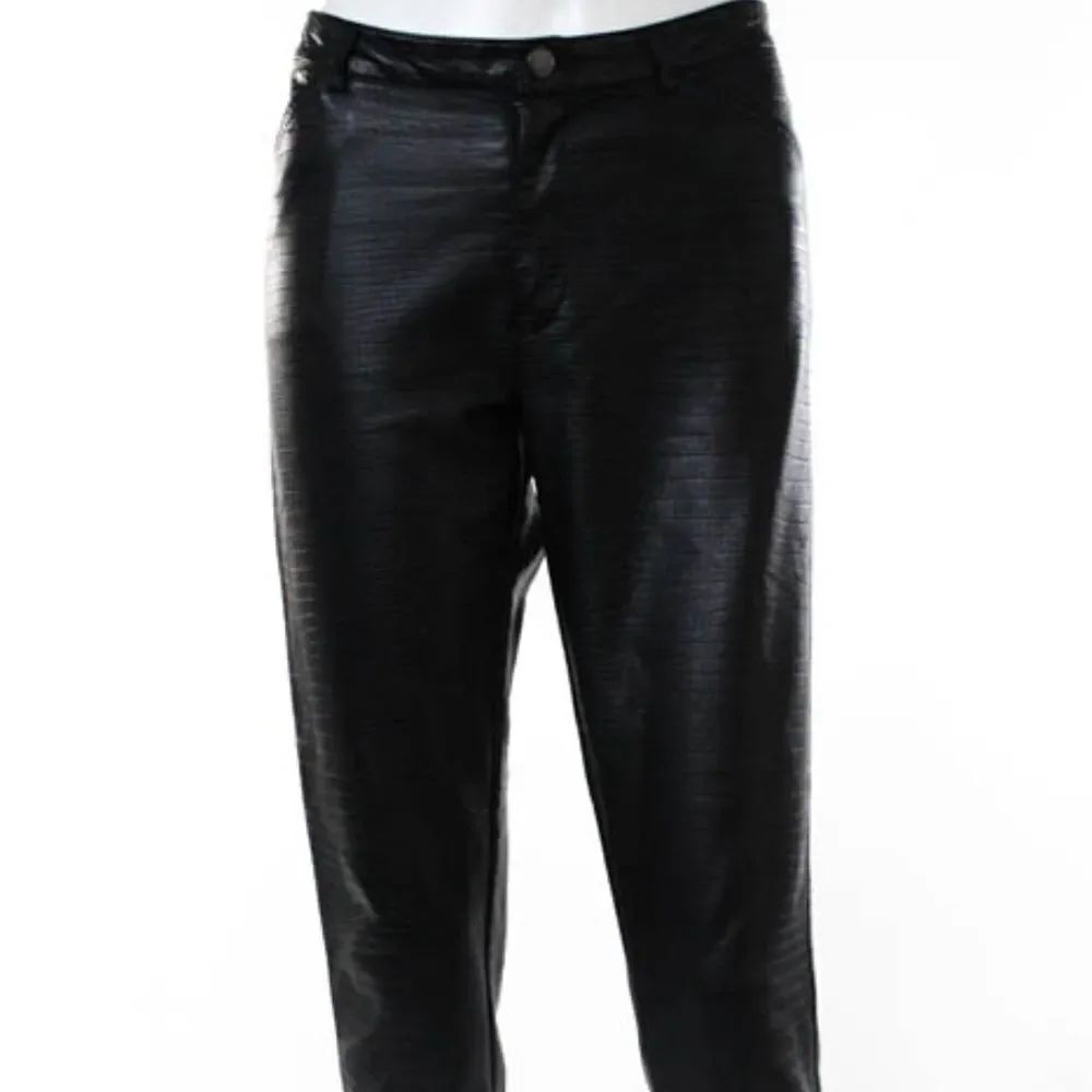 Topshop Women's Black Faux Leather Slim Leg Pants 6